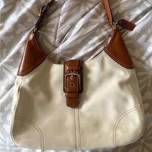 Coach White and Brown Purse